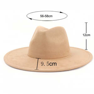 Fashion Polyester Fedora Hat for Women Men Classic Character Casual Flat <b>Wide</b> Brim Jazz Cap - Product Image 2