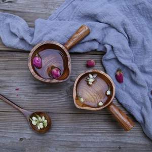 <b>Wooden</b> Water <b>Ladle</b> Japanese Style <b>Wooden</b> Scoop <b>Ladle</b> Water Dipper Bath Scoop for Water Sauna Garden Tea - Product Image 5