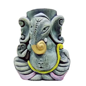 Fabricante indio arte tradicional y moderno pintado a mano arcilla rojo antiguo religioso Ganesha estatua mejor oferta al por mayor