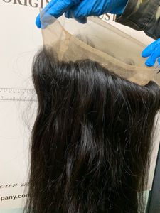 Peluca con malla frontal completa vendida por el vendedor con cabello humano indio crudo de estilo ondulado natural para mujeres negras transparente para pelucas con malla frontal - Product Image 2