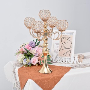 Bougeoir doré pour décoration de salon Bougeoir décoratif de table pour décoration de Noël Bougeoir pilier fantaisie - Product Image 4