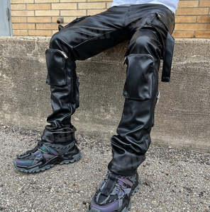 Pantalons de survêtement délavés à l'acide en gros, pantalons de survêtement pour hommes de haute qualité avec poches, logo personnalisé, pantalons de survêtement pour hommes - Product Image 1