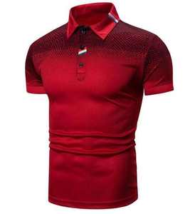 Calidad 220 gramos poliéster/algodón liso teñido hombres Polo ligero transpirable de talla grande sólido Logo patrón Ringer camiseta - Product Image 3