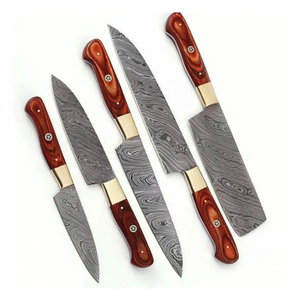 Ensemble de couteaux de chef professionnels de qualité supérieure en acier Damas fabriqués à la main pour les experts de la cuisine Ensemble ambidextre de cinq pièces avec une grande durabilité - Product Image 2