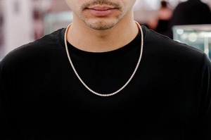 Handmade Men's <b>Tennis</b> Chain Necklace Single Row Natural Diamond Hip Hop Style Cross Shape Popular Stainless Steel Cheap Price - Product Image 6