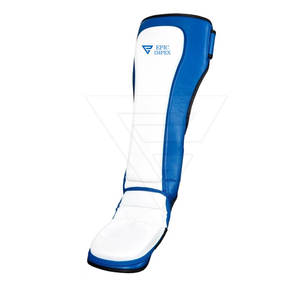 Espinilleras Deportivas Profesionales para Adultos, Cuero PU Genuino, Kickboxing, Entrenamiento de Combate, Protector de Piernas, Equipo de Protección EPIC SPORTS - Product Image 3