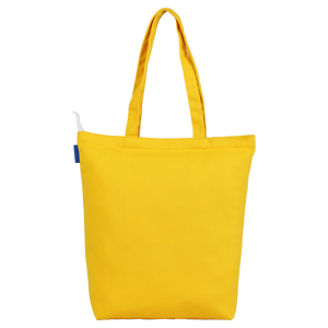 Bolsa de lona amarilla ecológica con logotipo personalizado impreso con asas largas Bolsa de compras y viaje duradera Fábrica de Vietnam - Product Image 4