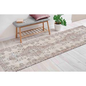 พรมกำมะหยี่พิมพ์ลายเหรียญสไตล์วินเทจพรมกำมะหยี่หรูหราสีเบจและน้ำตาล - Product Image 5