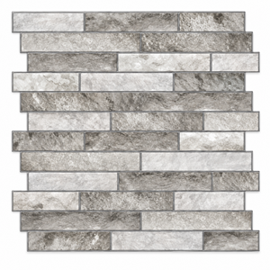 MORLENX Adhesivos Decorativos 3D con Efecto Piedra Gris Ceniza, Mosaico de Ladrillo, Autoadhesivos para Pared, para Revestimiento de Cocina - Product Image 1