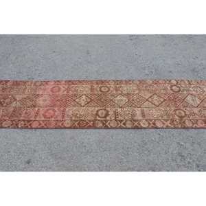 พรมวินเทจขนาด 2.4x10.8 ฟุต, พรมตุรกีแบบ Runner, พรมสีน้ำตาลสไตล์ตะวันตกเฉียงใต้ - Product Image 2