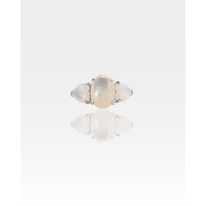 Bague bohème pour homme en argent sterling plaqué rhodium avec pierre naturelle taille coussin - Product Image 2