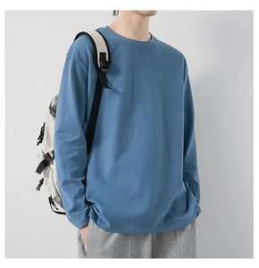 Camiseta avanzada de manga larga para hombre 100% poliéster patrón sólido transpirable Casual con diseño de aberturas botones esenciales de moda - Product Image 3