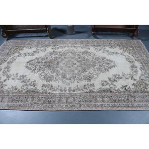 Alfombra Turca de 5.4x9.5 pies, Alfombra, Alfombra Ikat Gris de Lana - Product Image 3