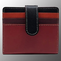 Porte-carte portable mince fente multiple pour petite et grande carte fente pour carte d'identité boucle en cuir fermeture à bouton-pression multiple