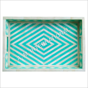 Bandeja para servir con diseño de hojas, precio al por mayor, logotipo personalizado, decoración con incrustaciones de hueso, bandeja para servir, decoración del hogar, utensilios de cocina, bandeja para vajilla - Product Image 3
