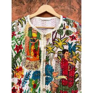 Chalecos y chalecos hechos a mano Unisex, chaqueta Kantha, diseño cómodo, gran demanda, abrigo bordado de algodón para adultos, venta de Navidad - Product Image 2