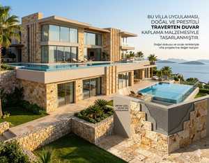 2025 LedgerStone Longitud libre 100% Cara dividida natural Valencia Travertino Azulejos para proyectos de construcción de villas Hecho en Turkiye - Product Image 2