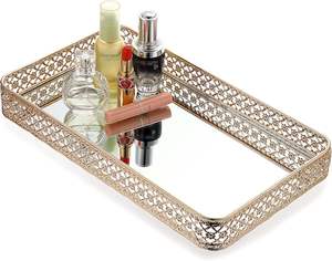 <b>Mirror</b> Glass Elegant Vanity <b>Tray</b> for Home Decoration - Product Image 5