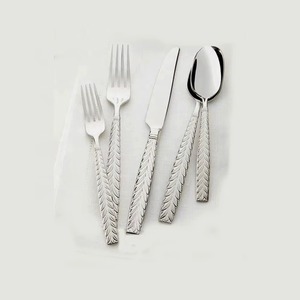 Standard Designer Handle Stainless Steel Set Of 5 Cutlery Spoon Fork <b>Used</b> In Kitchen Tabletop Home Silver Plated Flatware Sets - Product Image 4