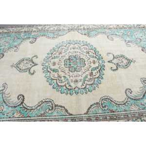 Alfombra Turca Vintage de Lana Azul, 6,4x10,1 pies (195x307 cm) - Product Image 5