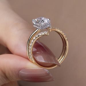 Anillos de Plata de Ley 925 de alta calidad, joyería al por mayor de corte radiante, anillos de boda de solitario de 3 quilates para mujer, anillos de compromiso de derivación - Product Image 2