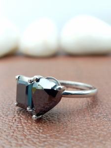 แหวนแต่งงาน/หมั้นเพชรทรงหัวใจแบบสั่งทำพิเศษ ประดับเพชร VVS เงินแท้ 925 รับรองโดย GIA ดีไซน์ทันสมัย 100% - Product Image 2