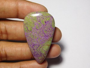 Pierres précieuses de Purpurite de qualité incroyable Cabochons naturels Pierres précieuses en vrac Purpurite faite à la main avec des sentiments heureux 51Cts. (43X24mm) Gemmes - Product Image 2