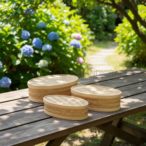 กล่องไม้ไผ่ทรงรีธรรมชาติ ทนทาน งานสานด้วยมือ สำหรับจัดเก็บของใช้ในบ้าน ผู้ผลิตและผู้ส่งออกจำนวนมาก - Product Image 2