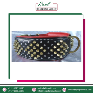 Collares de perro de cuero de cristal superior de calidad óptima con patrón animal Mejor precio Suministro a granel que incluye decoración de remaches - Product Image 3