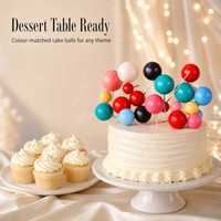 Boules de décoration de gâteau en mousse décorations de gâteau pour fournitures de fête d'anniversaire vert rose noir Faux gâteau Balls