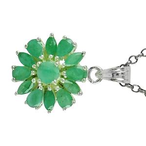 ขายดีที่สุด925เงินสเตอร์ลิงธรรมชาติมรกตพลอยรูปดอกไม้จี้สำหรับเธออาจจะเกิดเครื่องประดับขายส่ง - Product Image 5