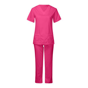 Conjuntos de uniformes médicos de manga corta para clínica dental y hospital femenino, tela de elastano con detección de agujas y fusión sin costuras - Product Image 3
