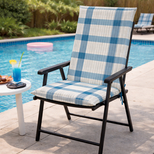 Cuscini per Sedia da Giardino Stile Loft 95x50x4cm, Idrorepellenti, Leggeri con Imbottitura in Schiuma e Cinghie di Fissaggio per Uso Esterno - Product Image 1