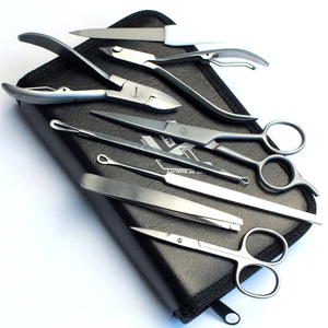 HOT SELL 2026 SET of 8 MANICURE PEDICURE <b>NAIL</b> CARE FACIAL CARE EAR CLEANER LA ELAHI OEM ODM WITH LEATHER CASE - Product Image 1