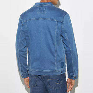 Chaquetas vaqueras de alta calidad para hombre, Chaquetas vaqueras informales hechas a medida con cuello levantado y posición frontal del logotipo transpirable - Product Image 2