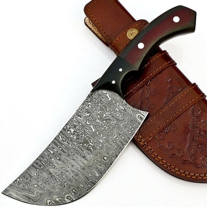 Ensemble de couteaux Nikiri en acier damas faits à la main personnalisés couperet à viande de chef de cuisine d'extérieur avec manche en gaine de micarta - Product Image 1