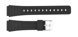 สายนาฬิกายางนิ่มสีดำระบายอากาศได้ดีใช้ได้ทั้งชายและหญิง3227 18มม. สายรัดสแตนเลสสตีลแบบคลาสสิกกันน้ำ - Product Image 5