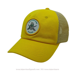 Sombreros de camionero traseros de malla con logotipo de parche tejido de 6 paneles personalizados con cierre ajustable Gorras Premium OEM ODM Proveedor de sombreros de Vietnam L01 - Product Image 2