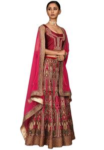 Hit Designer Collection Ropa de boda de seda India Lehenga Choli con bordado de encaje elegante Trabajo Dupatta para fiestas - Product Image 2
