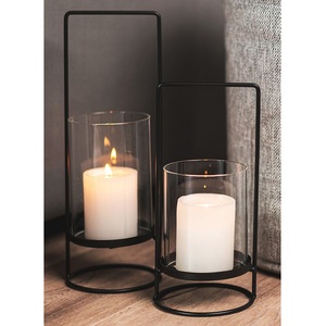 Porte-bougie en verre et fer forgé, design créatif, fait main, personnalisable, décoration d'intérieur, design unique, vente en gros, nouvelle arrivée, pour table - Product Image 1