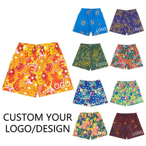 กางเกงขาสั้นผู้ชายสำหรับฤดูร้อนพิมพ์โลโก้ตามสั่งบริการ OEM/ODM ขายส่งสไตล์สตรีทผลิตจากโพลีเอสเตอร์ตาข่าย - Product Image 1