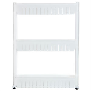 Chariot de rangement à roulettes mince étagère de rangement coulissante à 3 couches pour la buanderie, la cuisine et la salle de bain - Product Image 6