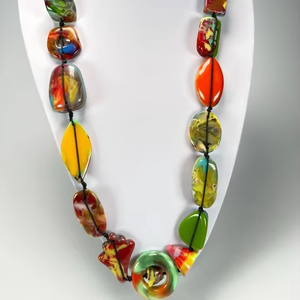 สร้อยคอลูกปัดเรซินแฟชั่นสวยงามสำหรับผู้หญิงทำมือปรับแต่งได้หรูหราล่าสุดทำมือคุณภาพสูง - Product Image 1