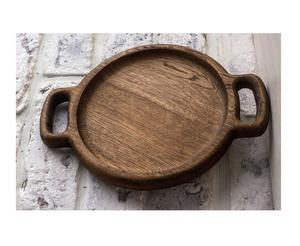 Plato de madera con logotipo personalizado grabado, suministro a granel, Vintage, Color lavado, restaurante - Product Image 2