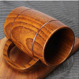 Meilleure vente tasse à bière en bois avec poignée supérieure design créatif logo personnalisable tasse à vin en bois dans les restaurants table décoration de la maison - Product Image 3