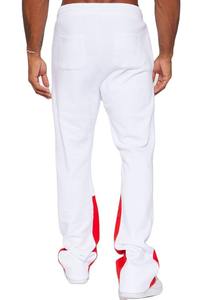 Pantalon de survêtement évasé de luxe blanc personnalisé coton éponge français décontracté pantalon de survêtement évasé pour hommes - Product Image 4