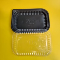 Prêt à expédier Le plus vendu 2025 Prix d'usine bon marché Contenant alimentaire jetable en plastique avec couvercle couleur noire Boîte à lunch à emporter
