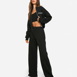 Survêtement pour femme à prix abordable avec fermeture éclair, couleur unie, manches longues, service OEM, respirant, 2026 - Product Image 1