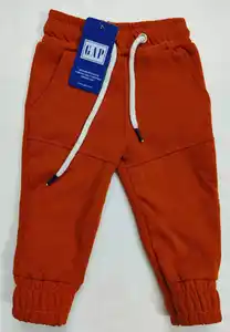 Recién llegado, pantalones de chándal de punto impermeables de algodón 100% para niños, pantalones para correr para bebés, Pantalones estampados lisos para niños - Product Image 5
