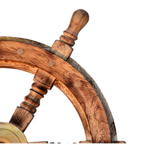 Amazing Style Natural Polished <b>Wooden</b> Ship <b>Wheel</b> Handmade Unique Hanging Nautical Marine for Decoration Luxury Ring With Handle - Product Image 3